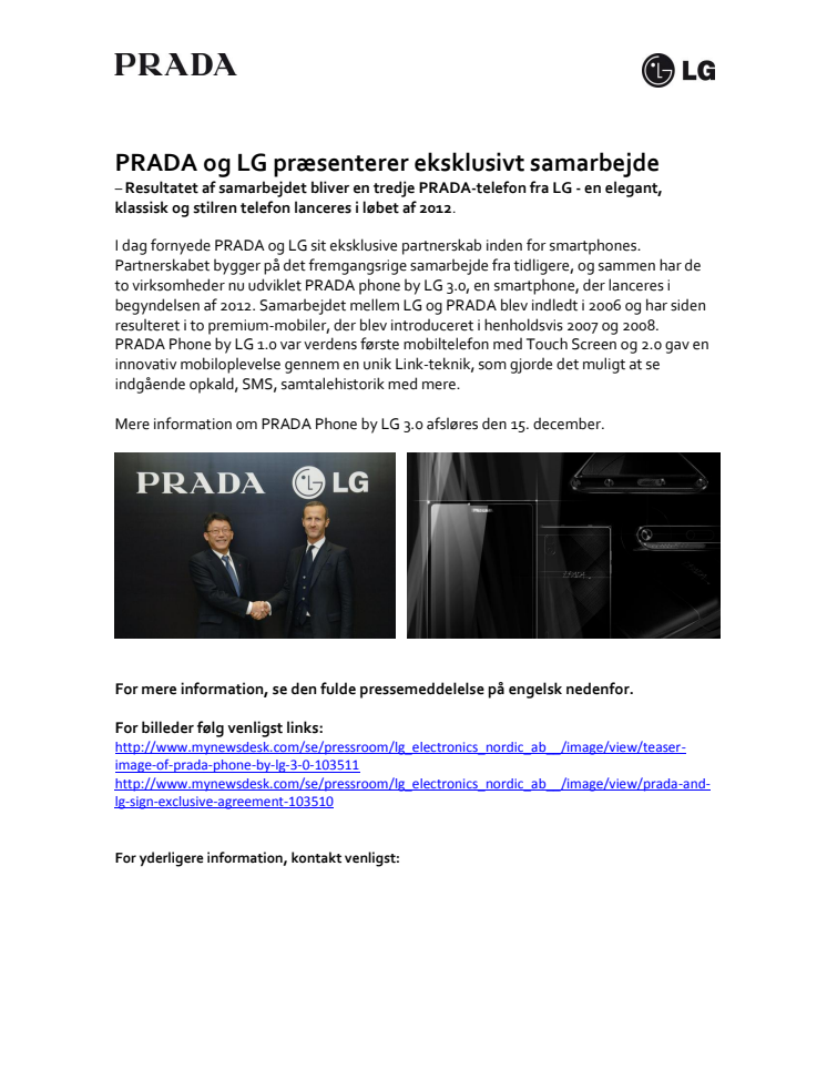 PRADA og LG præsenterer eksklusivt samarbejde 