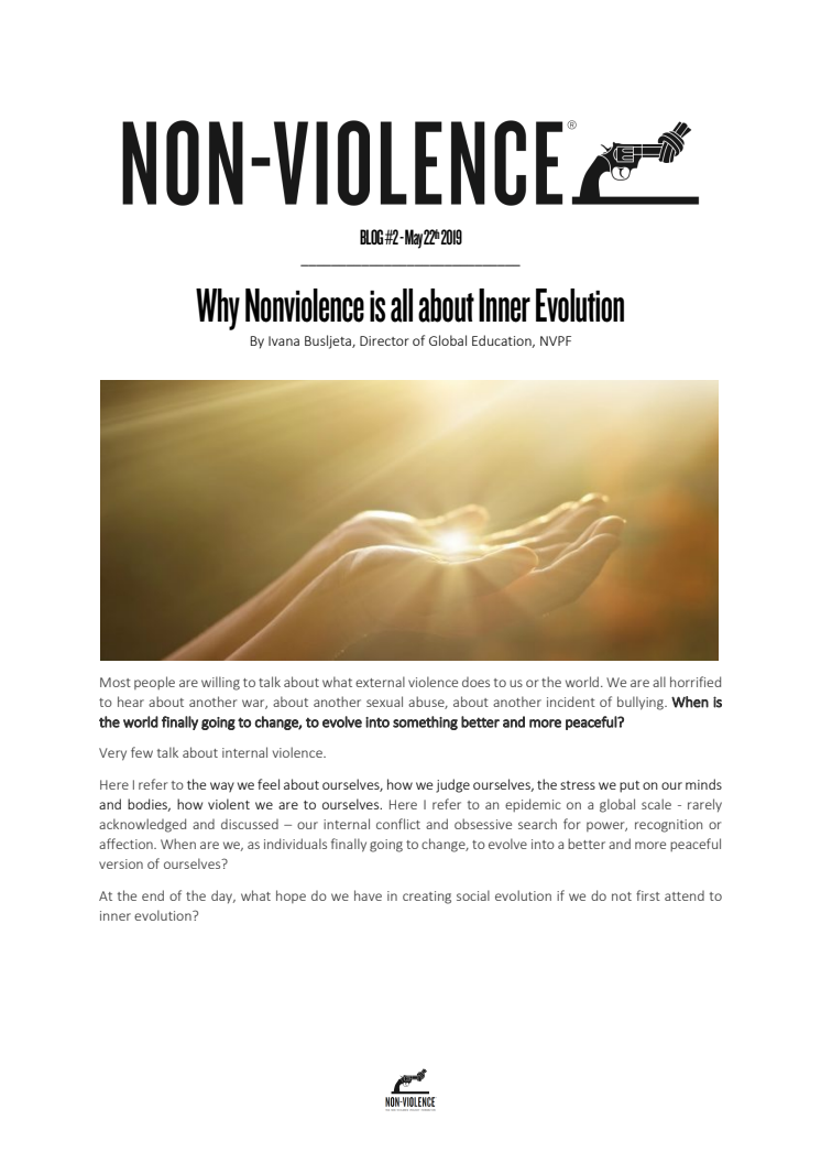 Why Nonviolence is all about Inner Evolution 