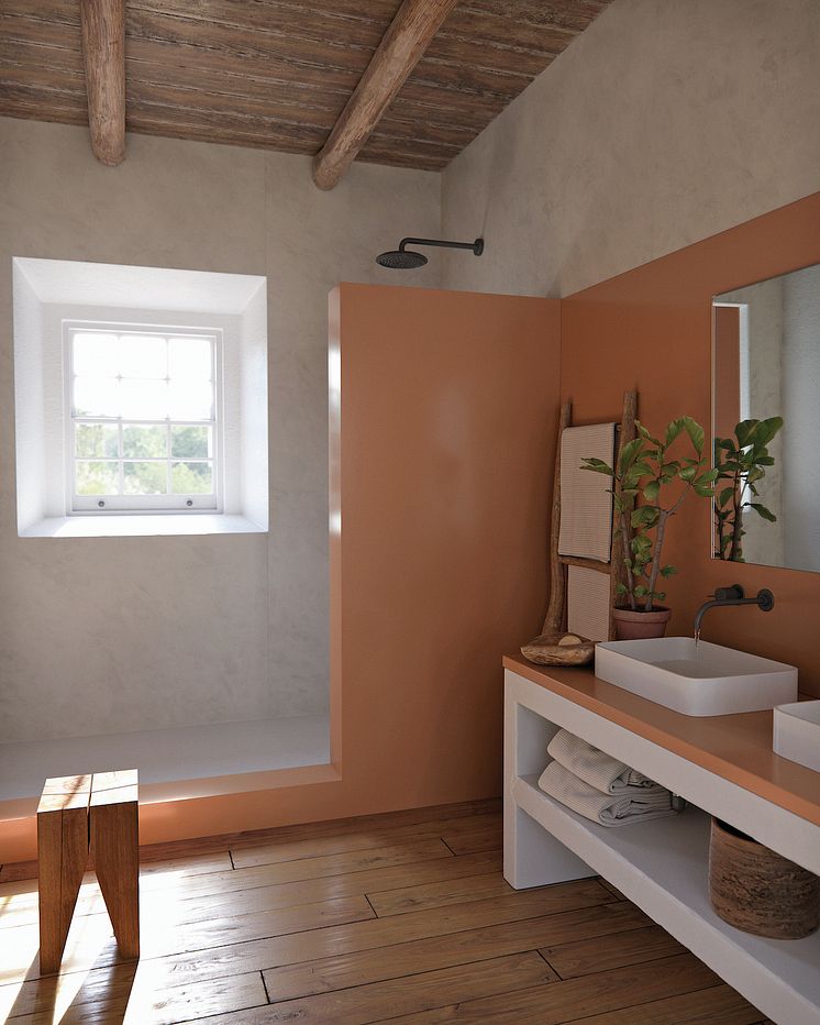 Silestone Bathroom - Arcilla Red