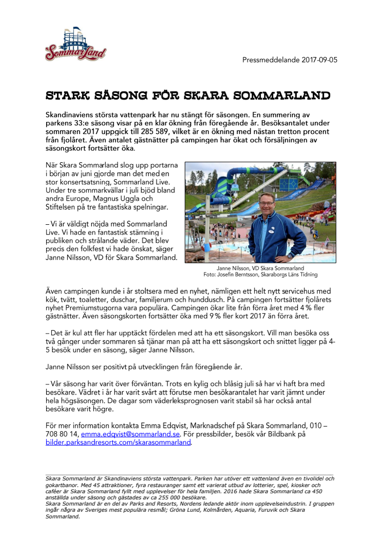 Stark säsong för Skara Sommarland