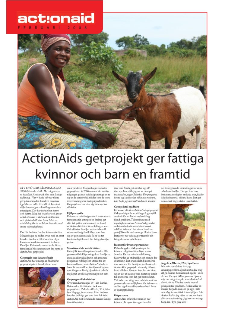 Hur en get från ActionAid gör nytta i fält