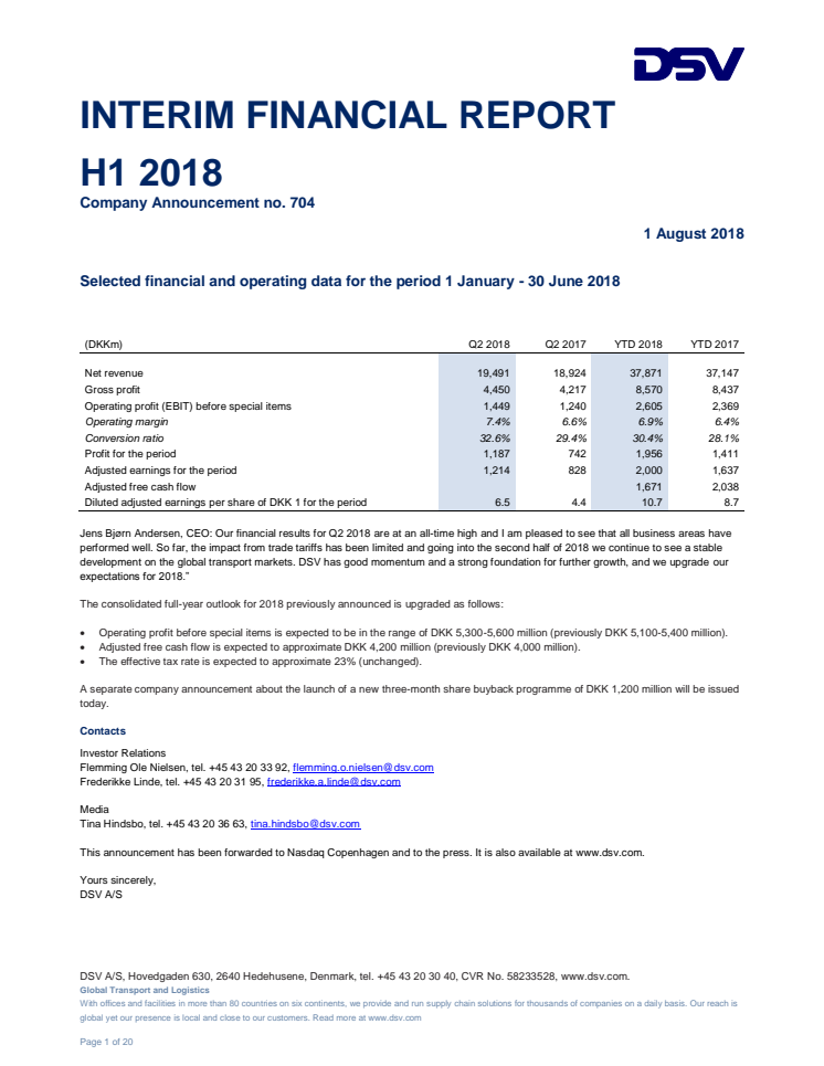Halbjahresbericht H1 2018 zum Download