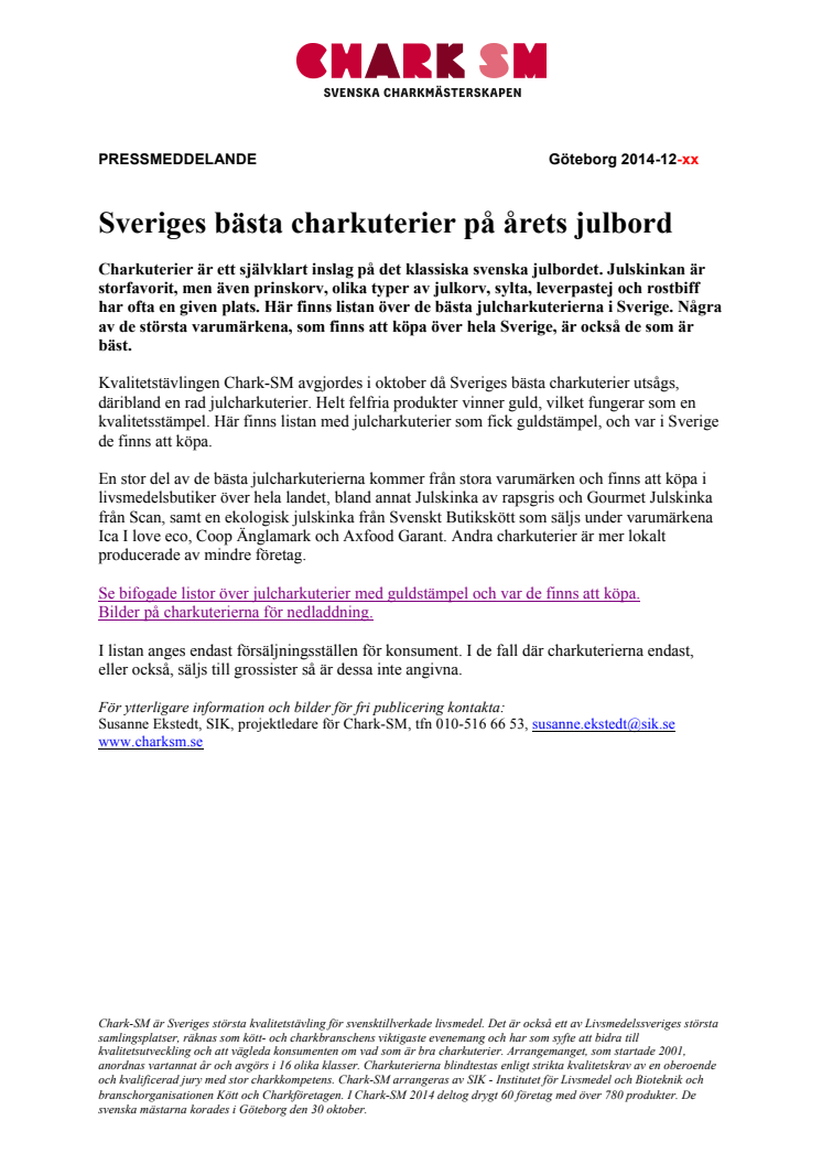 Sveriges bästa charkuterier på årets julbord