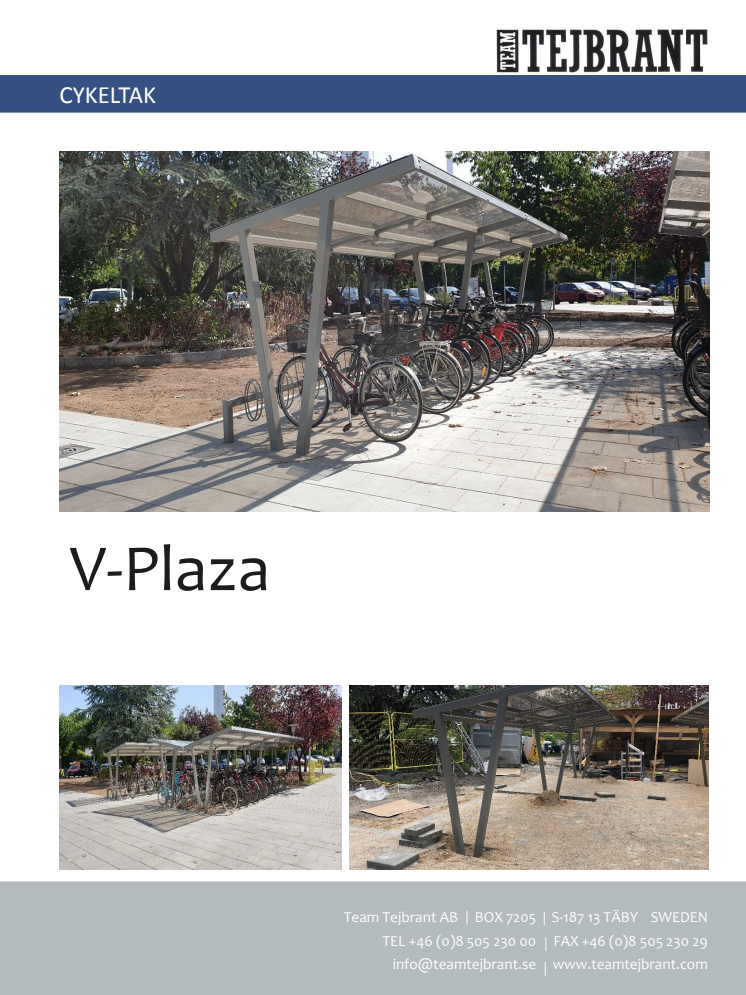 Produktblad Cykeltak V-Plaza