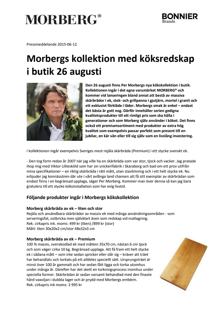Morbergs kollektion med köksredskap i butik 26 augusti