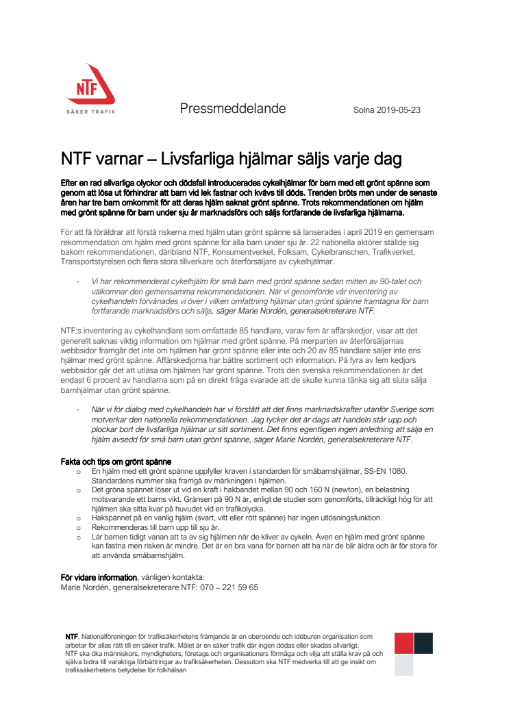 NTF varnar – Livsfarliga hjälmar säljs varje dag