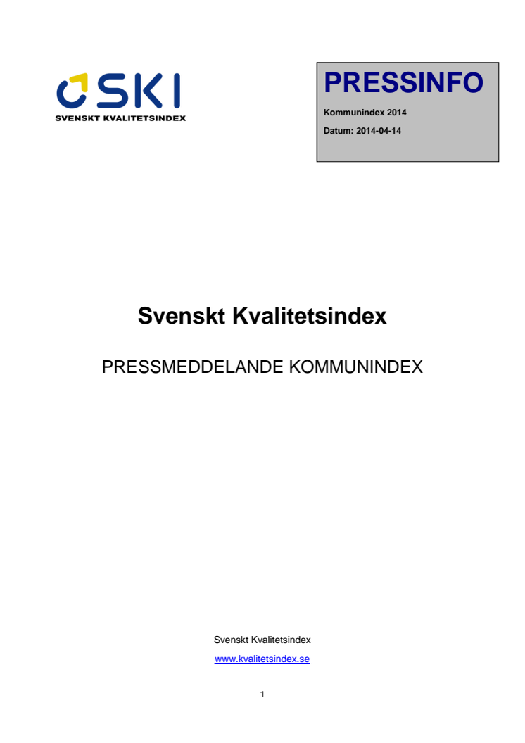 Svenskt Kvalitetsindex - Kommunindex