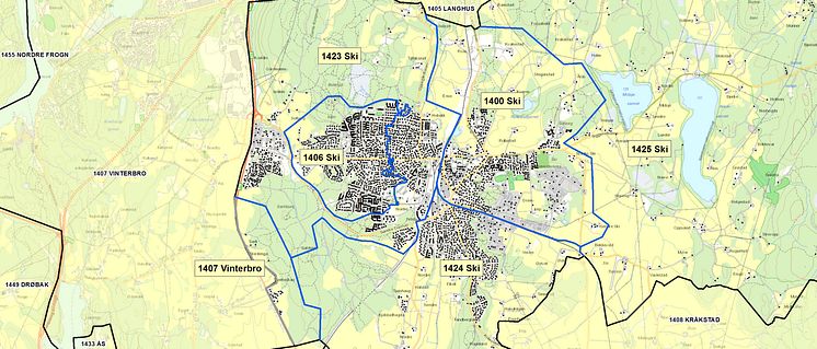 1400 Ski - postnummerinndeling