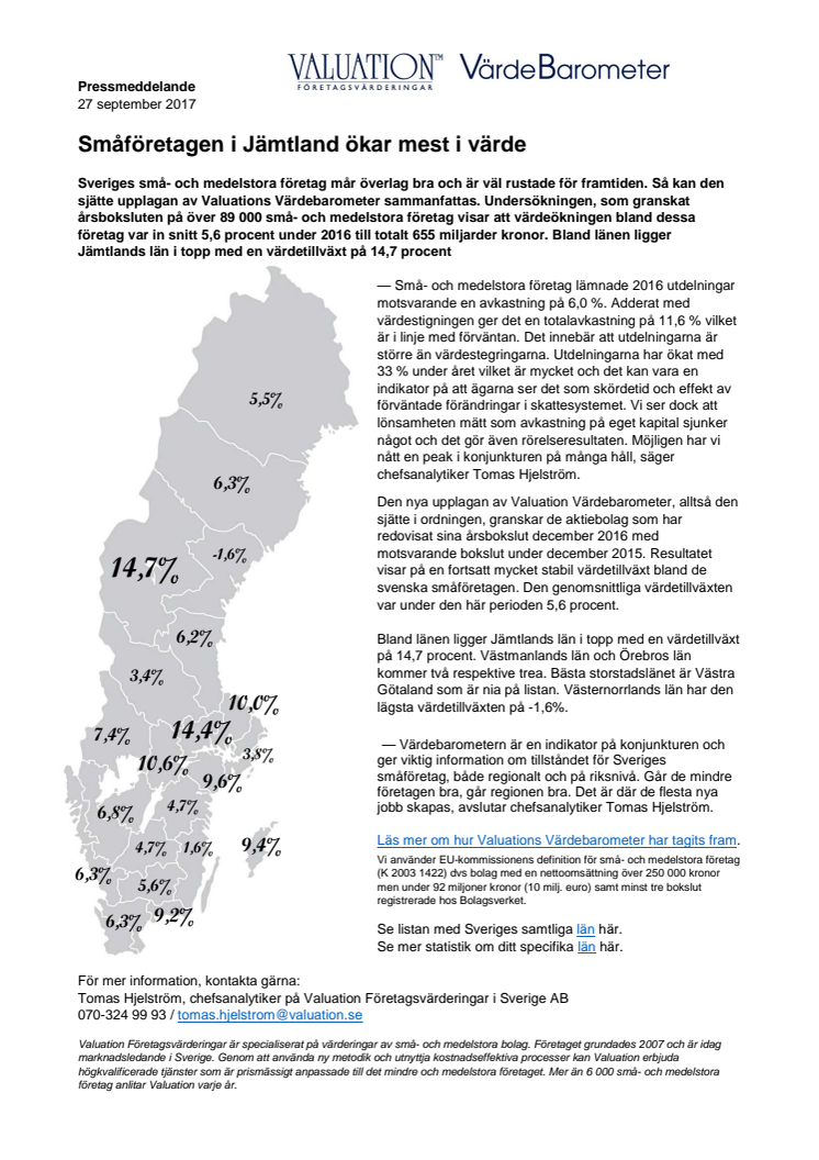 Värdebarometern 2017 Sverige