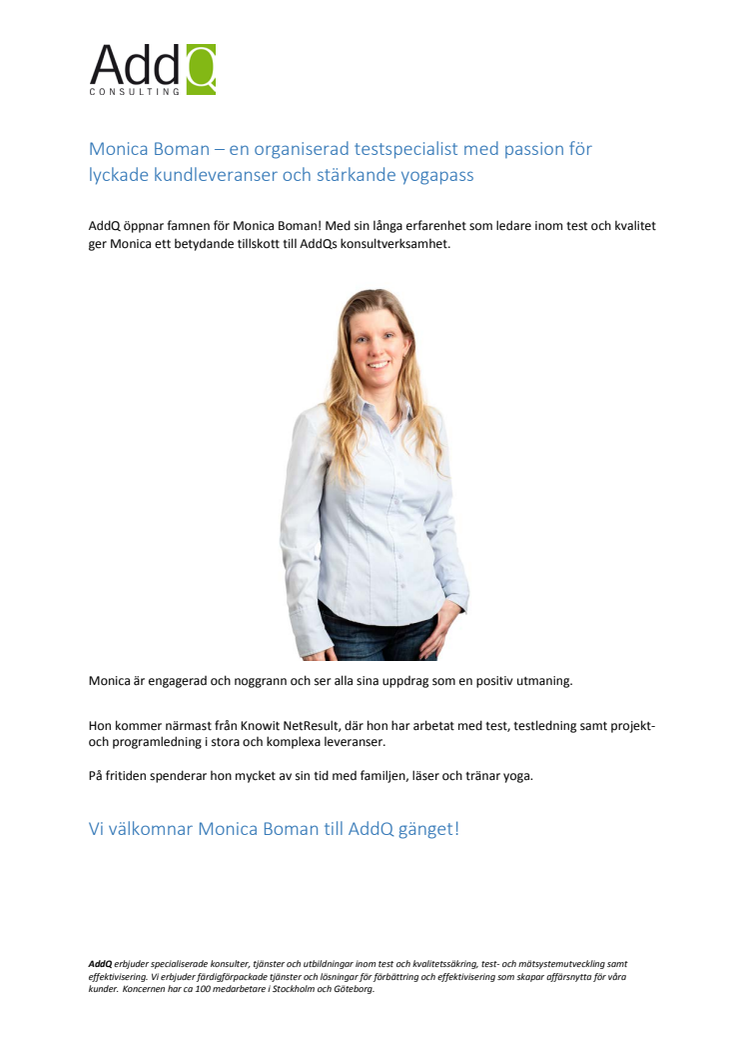 Monica Boman – en organiserad testspecialist med passion för lyckade kundleveranser och stärkande yogapass