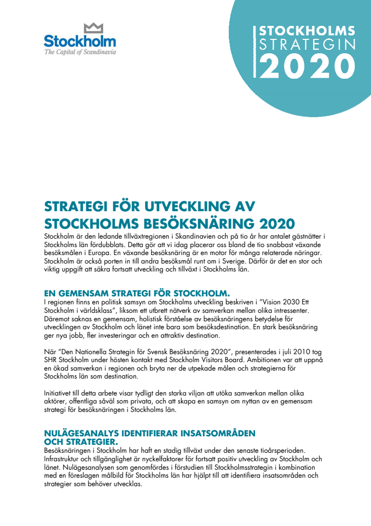 Stockholmsstrategin 2020 - presentationsmaterial