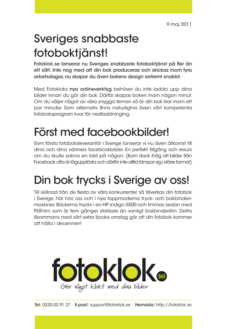 Sveriges snabbaste fotoboktjänst!