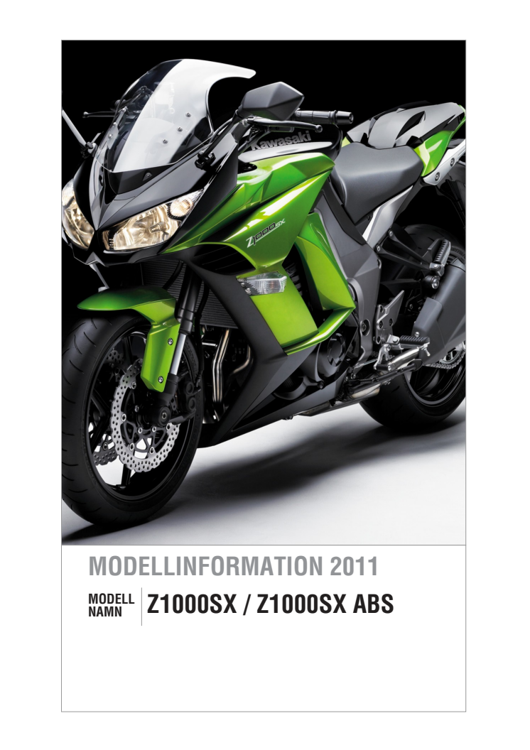 Modellinformation Kawaski Z1000SX