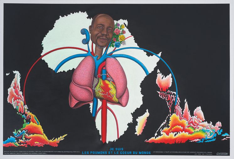 Chéri Samba, Je suis les poumons et le coeur du monde, 2019 © Kleinefenn
