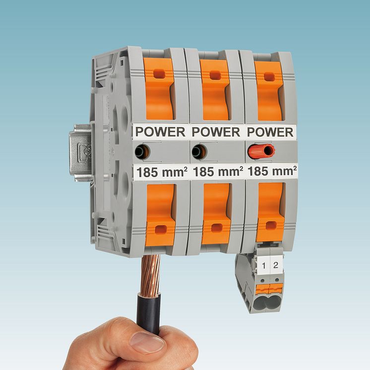 Stærkstrømsklemmer med Power-Turn tilslutning