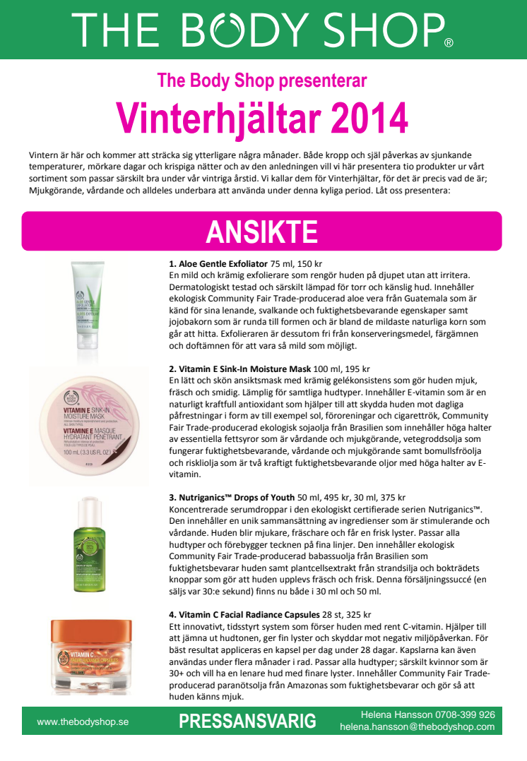The Body Shop presenterar Vinterhjältar 2014