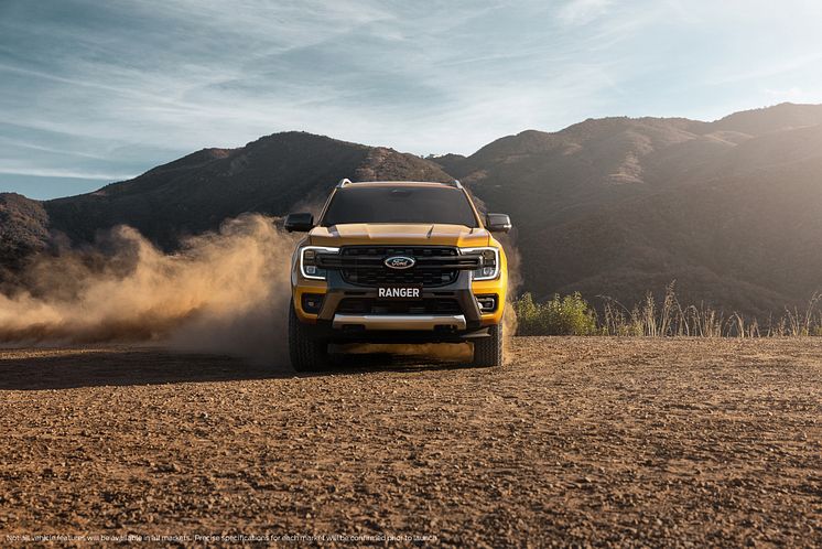 2022Ford_NextGenRanger_Wildtrak_headon_sand