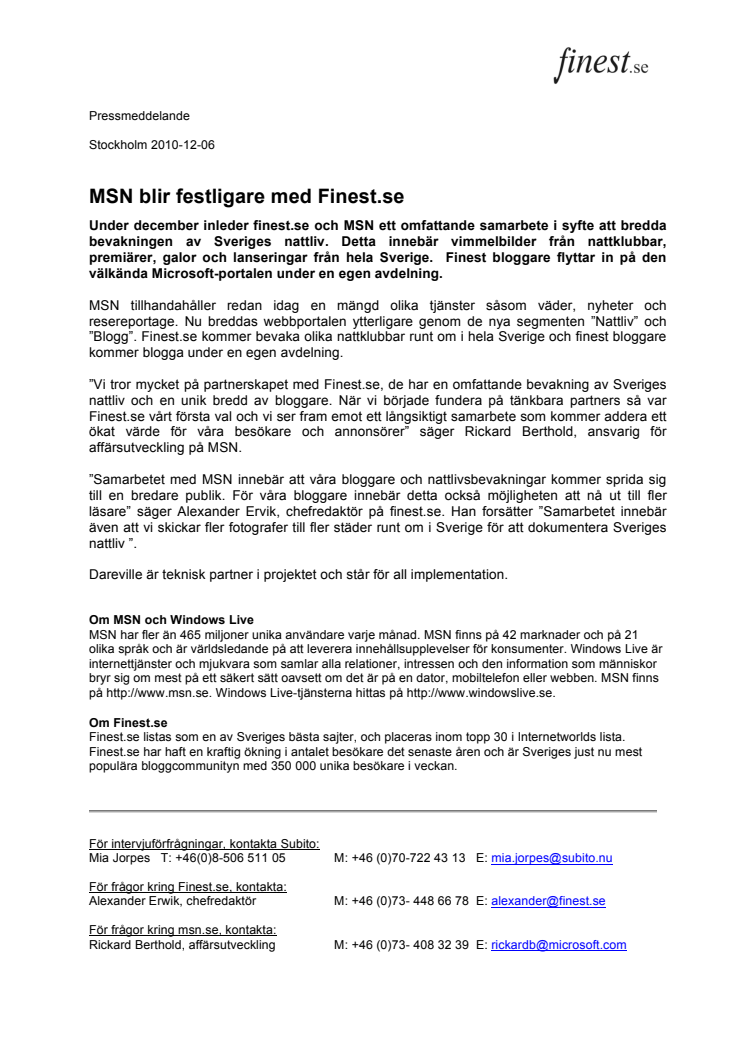 MSN blir festligare med Finest.se
