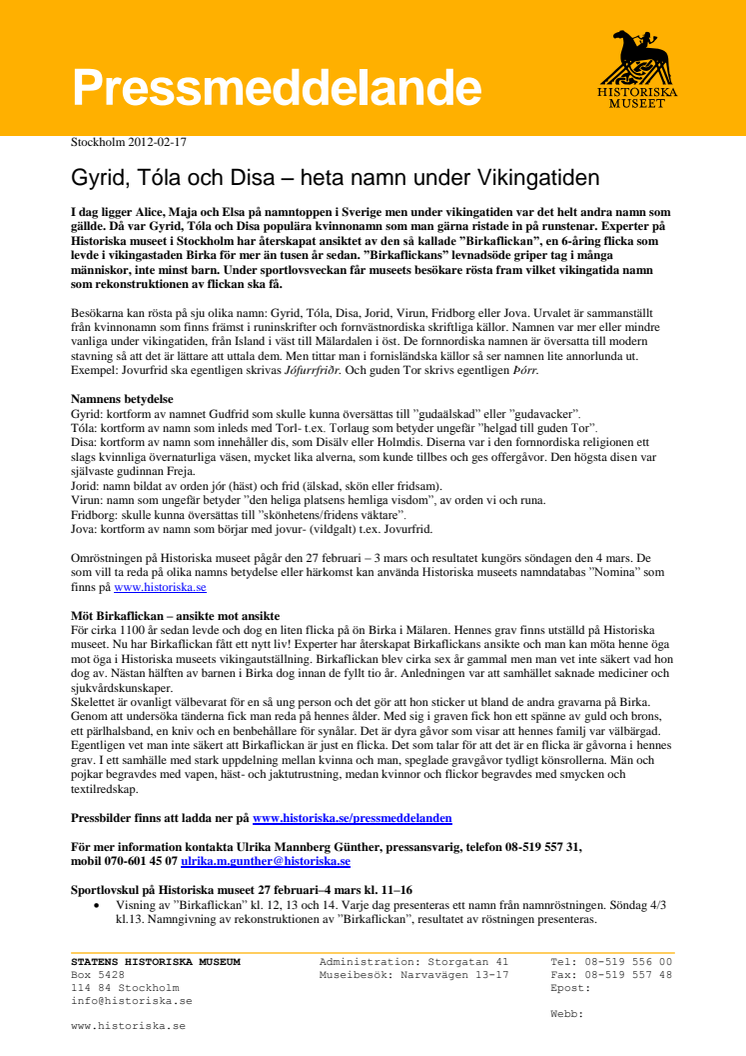 Gyrid, Tóla och Disa – heta namn under Vikingatiden