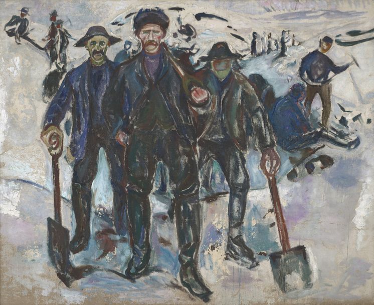 Edvard Munch: Arbeidere i snø / Workers in Snow (1913-1915)