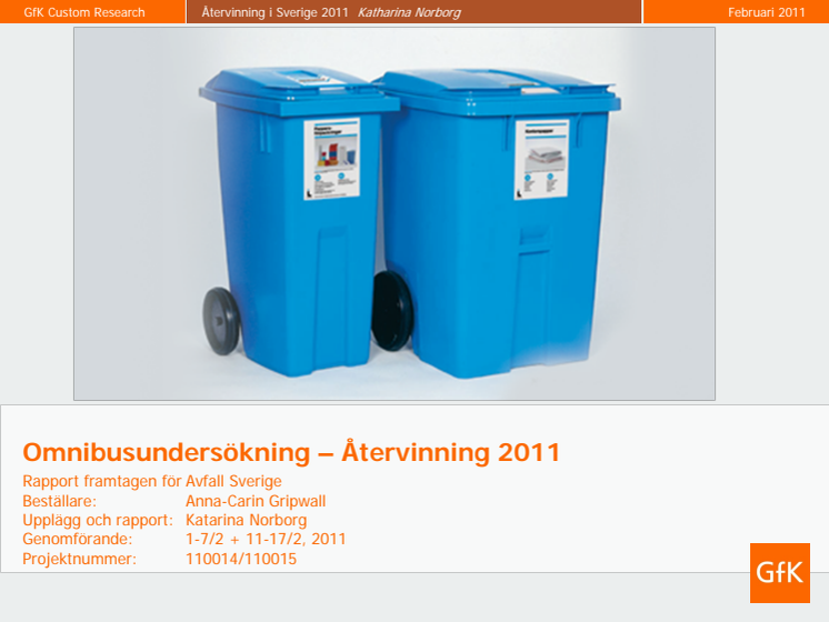 Attitydundersökning om återvinning 2011