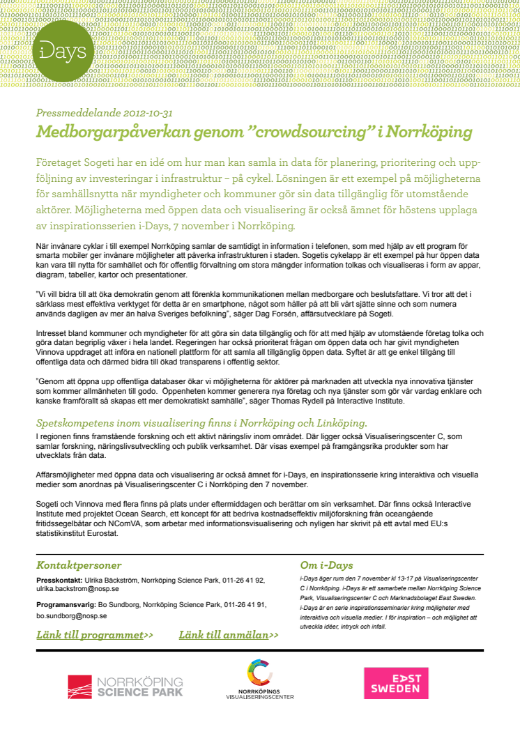 Medborgarpåverkan genom "crowdsourcing" i Norrköping