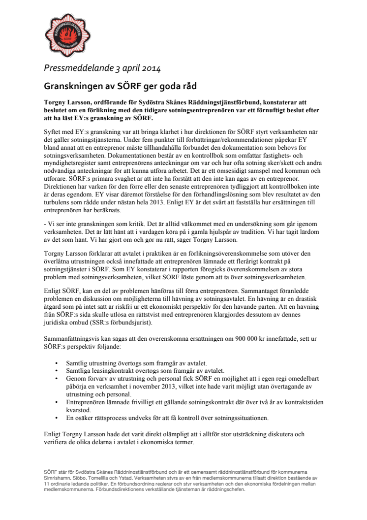 Granskningen av SÖRF ger goda råd