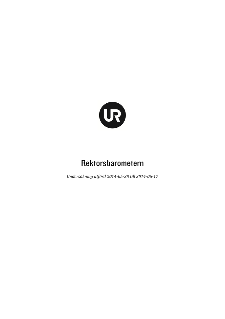 Rektorsbarometern 2014-05-28 till 2014-06-17