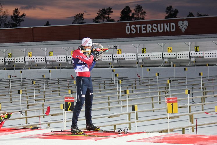 Lars Helge på dagens trening i Østersund 