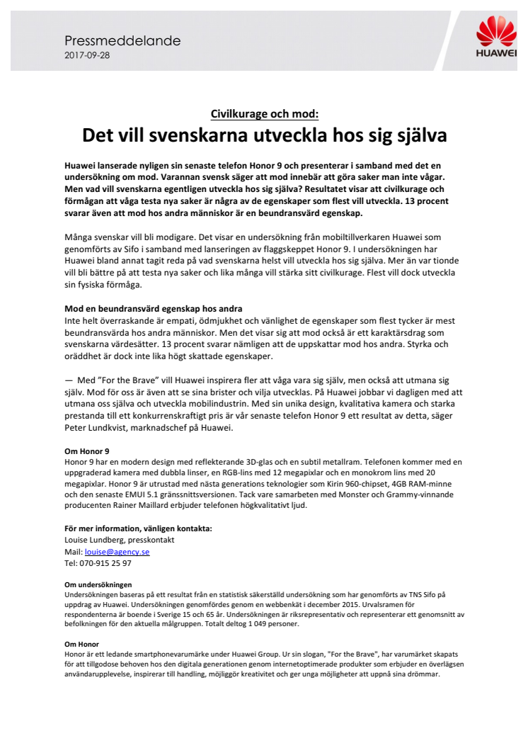 Civilkurage och mod: Det vill svenskarna utveckla hos sig själva