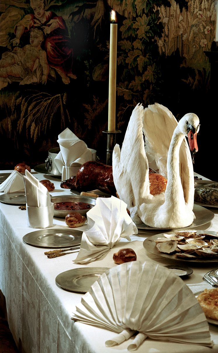 Utställningen Dukade bord på Nordiska museet, foto: Mats Landin, Nordiska museet