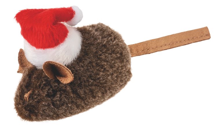 Little&Bigger Holiday Parade Cat Toy Mouse with Hat