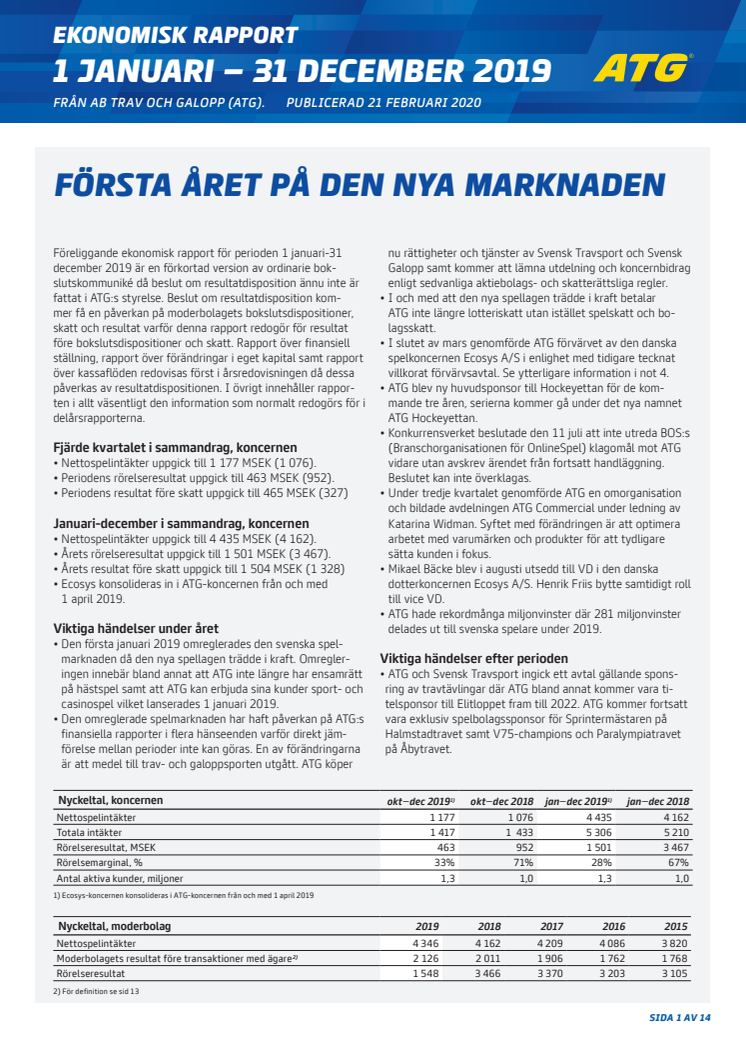 Ekonomisk Rapport 2019