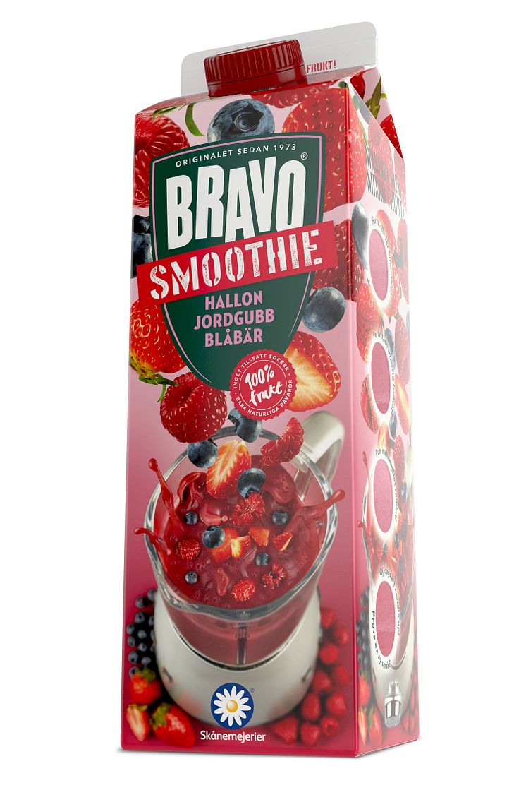 Bravo Smoothie - Hallon/Jordgubb/Blåbär