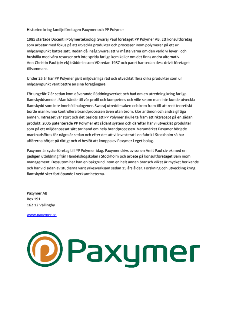 Paxymer och PP Polymer 