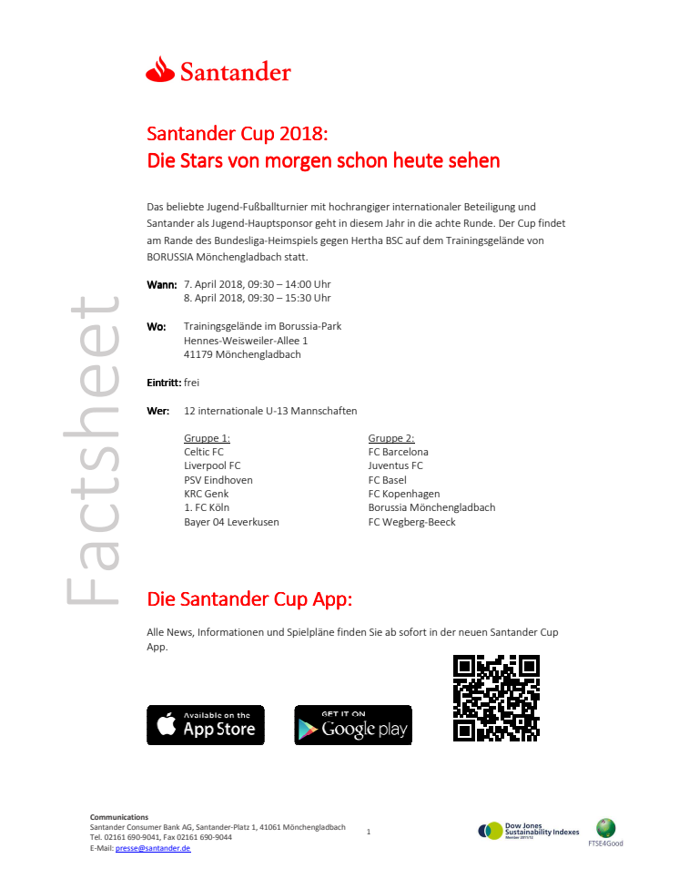 Factsheet Santander Cup 2018