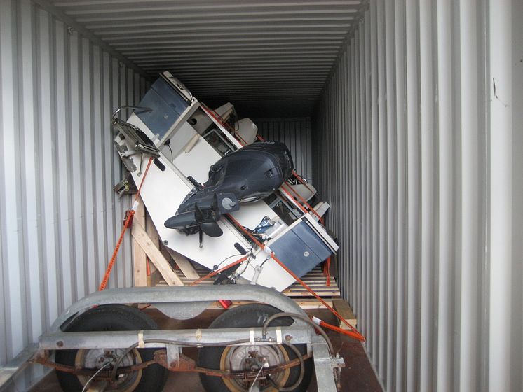 Flying Kiwi transported to New Zealand in a container