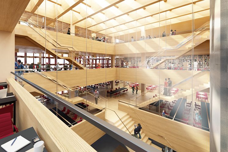 Skiss nya studenthuset (interiör), Linköpings universitet