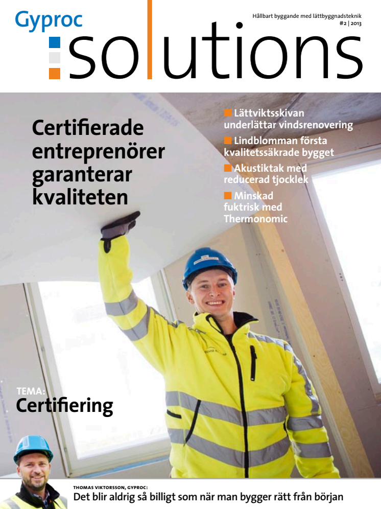 Nytt nummer av kundtidningen Gyproc Solutions