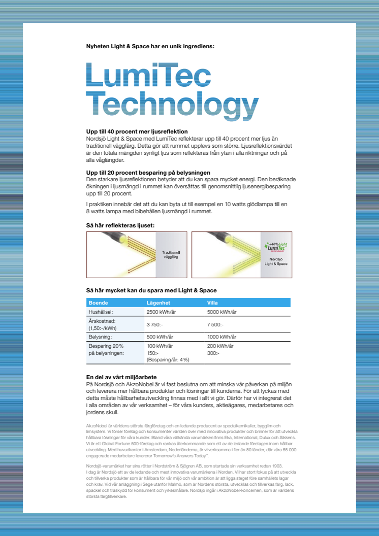 Faktablad Light & Space