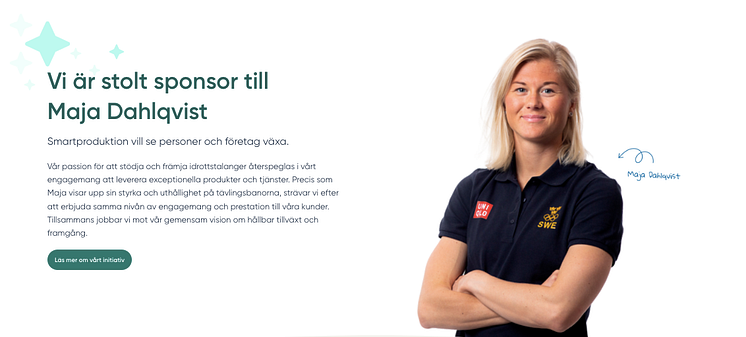 Smartproduktion Sponsrar Maja Dahlqvust