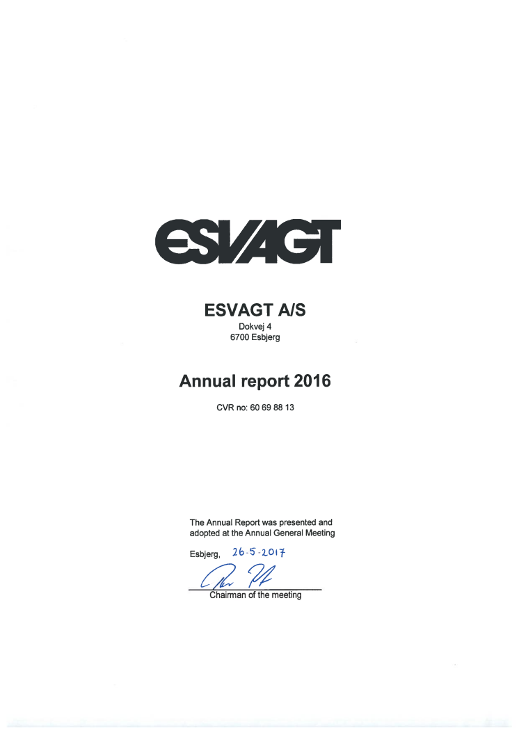 ESVAGT Annual Report 2016