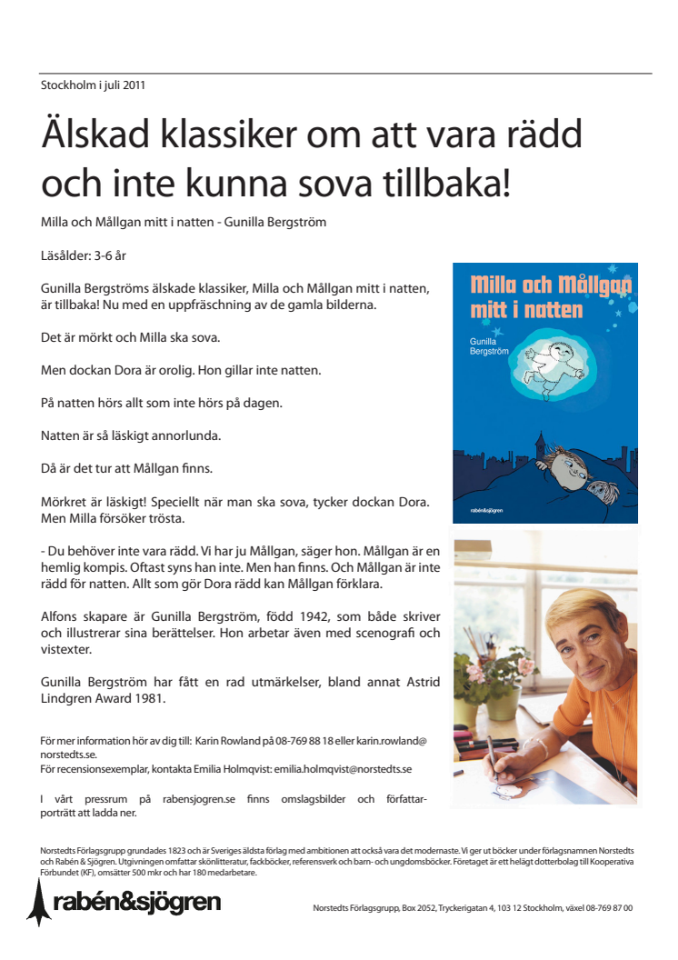 Gunilla Bergströms klassiker om att ha svårt att sova på natten är tillbaka