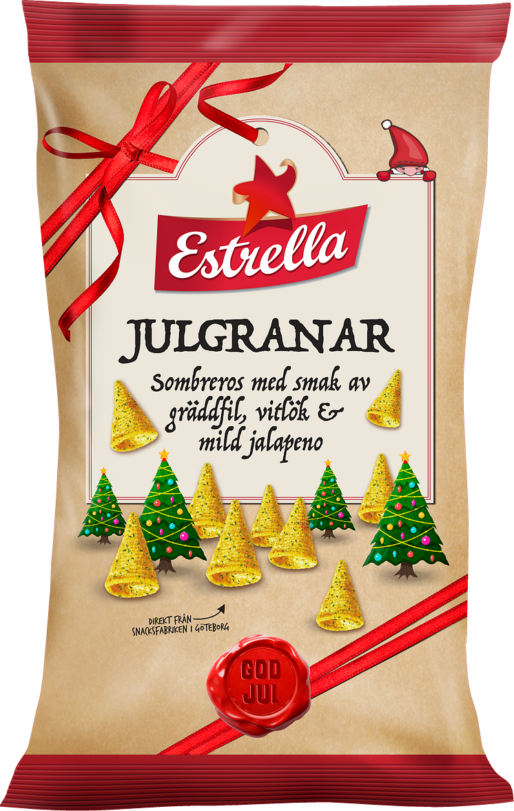 Estrella 2019 Julgranar med smak av gräddfil, vitlök & jalapeno 