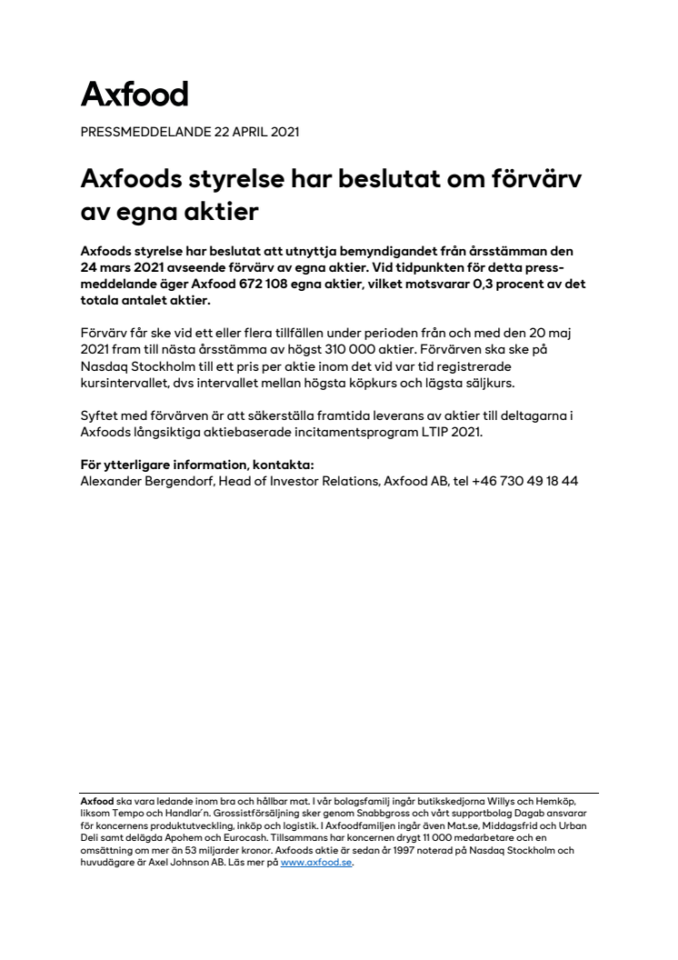 Axfoods styrelse har beslutat om förvärv av egna aktier.pdf