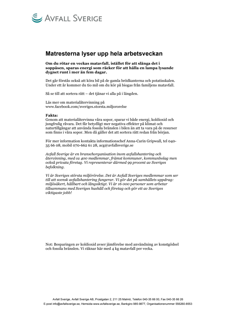 Matresterna lyser upp hela arbetsveckan