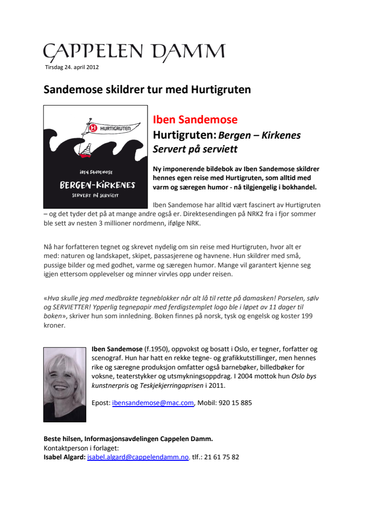 Sandemose skildrer tur med Hurtigruten