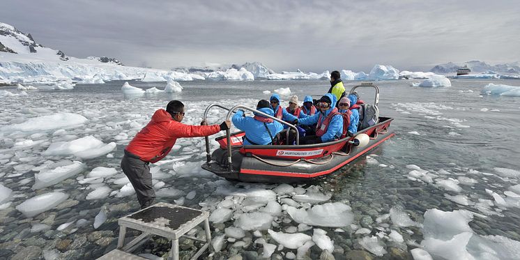 Landing at Cuverville Island, Antarctica 