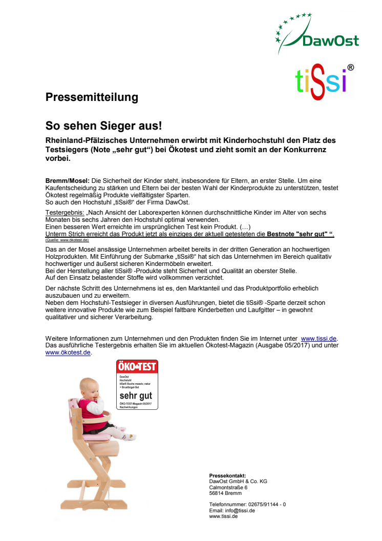 Erster Kinderhochstuhl bei Öko-Test mit "sehr gut" bewertet- so sehen Sieger aus
