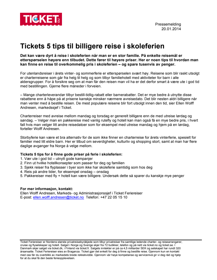Tickets 5 tips til billigere reise i skoleferien
